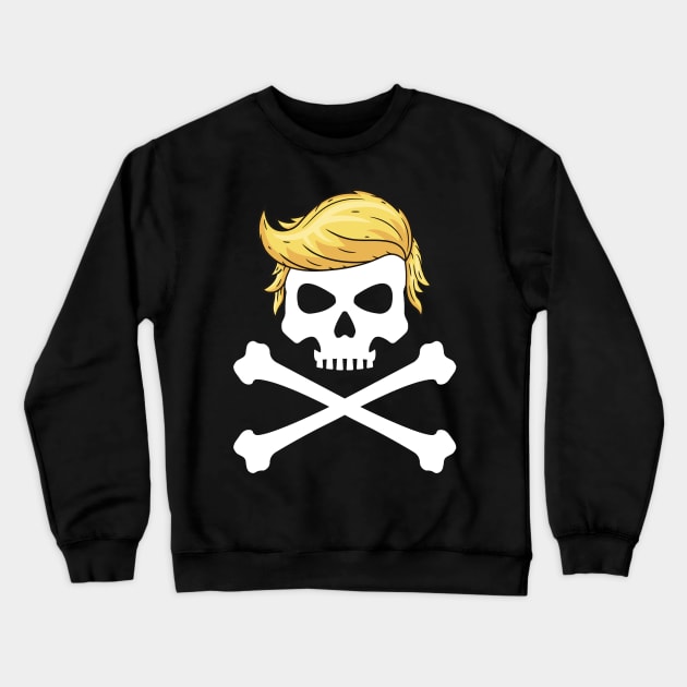 Trump Danger Skull with Donald hair Crewneck Sweatshirt by The Perfect Mind